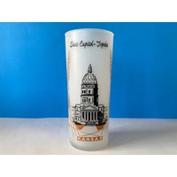 Topeka Kansas State Capitol Frosted Souvenir Glas von retrOKC