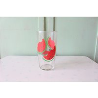 1980Er Jahre Vintage Obst Glas.... Wassermelone. Retro-Haushaltswaren. Obstdruck. Rot. Sommer. Saftglas. Eistee.. Trinken. Dienen. Kitsch. Garten von retroandme