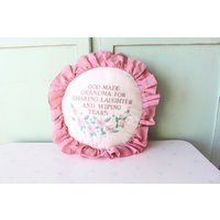 1980Er Jahre Vintage Rüschen Spitzen Dekokissen Shabby Chic Blumen Dekor von retroandme
