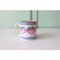 1989 Landherz Tasse Vintage Hauswaren. Kaffee. Tee. Trinken. 80Er Jahre Retro. Valentinstag. Liebhaber. Geschenk. Herzen. Kitsch. Liebesbecher. Land von retroandme