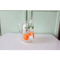 Der Atomic Glas Krug.... Retro Küche. Groovy Glaswaren. Funky. Trinken. Dienen. Kawaii. Kitsch. Frucht. Orange. Tee. Partei. Gastgeberin. Geschenk von retroandme
