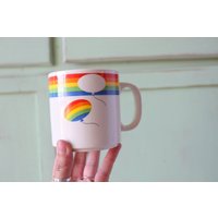 Vintage 80Er Jahre Regenbogen Ballon Keramik Becher Vintage 80Er Jahre Regenbogen Ballon Keramik Becher von retroandme