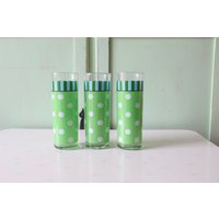 Retro 1970Er Jahre Atomic Polka Dot Saft Gläser 3Er Set..retro Kitchen. Tolle Glaswaren. Abgefahren. Trinken. Dienen. Urlaub. Kitschig. Niedlich von retroandme