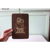 Vintage 60Er 70Er Jahre Oma Holz Kunst Plakette.... Hauswaren. Retro. Großmutter. Geschenk. Kitsch. Gott. Award. Oma. Mutter von retroandme