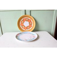 Vintage Blumen Teller Set Retro Küche Servierteller von retroandme
