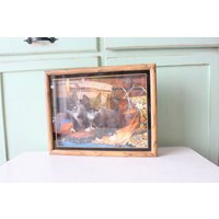 Vintage Cat Wand Kunst Bild Uhr Dekor/Funktioniert Kitty Cat. Kätzchen. Kitschig. Miau. 80Er Jahre Zuhause. Kätzchen Drucken. Geschenk Für Sie von retroandme