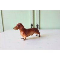 Vintage Hundeliebhaber Figur... Keramik Hund. Haustierliebhaber. Kitsch. Retro. Braun Orange Weiner. Haushaltswaren. Wohnkultur. Figur. Neuheit von retroandme
