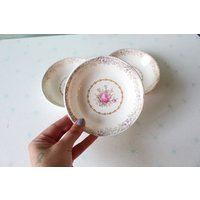 Vintage Rose Keramikschalen Set Hergestellt in Den Usa, Stapelbar 13 cm Teller von retroandme