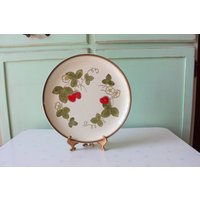 Vintage Walderdbeer-Teller Retro Florales Geschirr, Japan | 26, 5 cm von retroandme