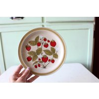 Vintage Wilder Erdbeerfeld Blumenteller Retro-Hauswaren. Erdbeere. Abendessen. Dienen. Kitsch. Zur Wohnungserwärmung. Beeren. Pie. Kochen. Japan von retroandme