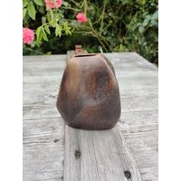 Braune 70Er Vase, West German Pottery Wgp, Steinform von retroflowerpower