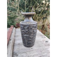 Vintage 3086 B Haldensleben Vase, Modernist Keramik Fat Lava, Grau Grün von retroflowerpower