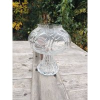 Vintage Ausgefallene Op Art Glas Vase 70Er Jahre, Klares von retroflowerpower