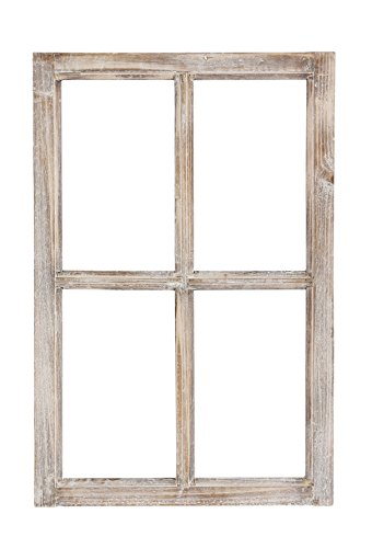 Nostalgie Holz Deko Fenster Holz natur gewischt 40 x 2 x 60 cm von Posiwio