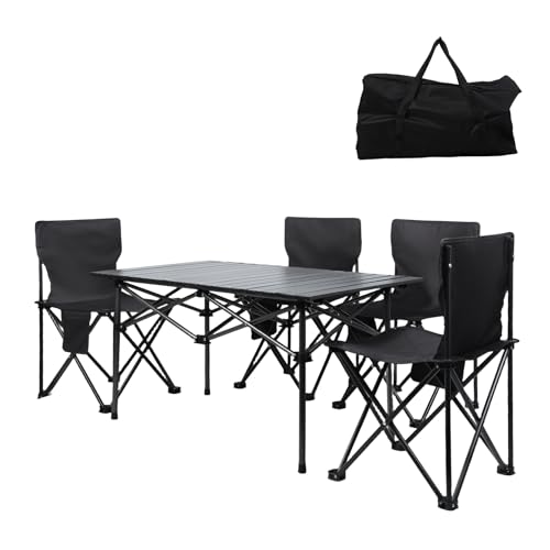 reukmuuc Tragbares Klapptisch-Stuhl-Set, Outdoor-Terrassensitz-Set mit 75 kg Tischbelastung, 100 kg Stuhlkapazität und wasserdichtem Oxford-Gewebe, für Balkon, Garten, Camping & einfache Lagerung reukmuuc Tragbares Klapptisch-Stuhl-Set, Outdoor-Terrassensitz-Set mit 75 kg Tischbelastung, 100 kg Stuhlkapazität und wasserdichtem Oxford-Gewebe, für Balkon, Garten, Camping & einfache Lagerung von reukmuuc