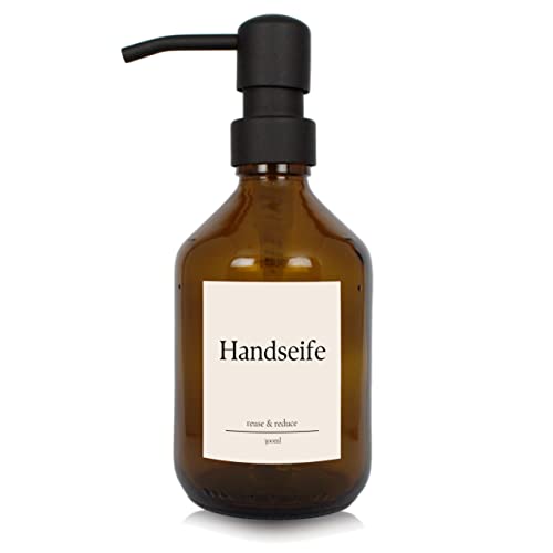 Seifen-Spender braunes Glas 300ml für Handseife mit schwarzer Edelstahlpumpe reuse & reduce Retro Seifen-Spender braunes Glas 300ml für Handseife mit schwarzer Edelstahlpumpe reuse & reduce Retro von reuse & reduce