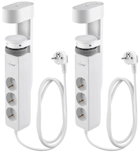 revolt Steckdose Leiste mit: 2er-Set 3-fach-Tischsteckdose mit Schraubklemme, 2x USB-C, 1x USB-A (3-fach Steckdosenleiste mit C, Steckdosen mit Schraubbefestigung, Ladegerät) von revolt