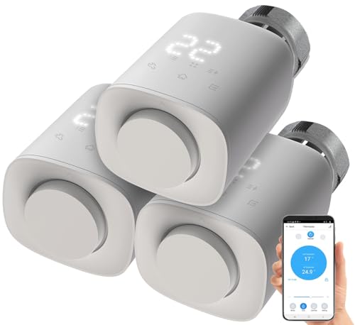 revolt Heizungsregler: 3er-Set programmierbare Heizkörper-Thermostate mit Bluetooth und App (Energiespar Heizkörper Thermostat, Heizkörperthermostat Bluetooth, Programmierbares) revolt Heizungsregler: 3er-Set programmierbare Heizkörper-Thermostate mit Bluetooth und App (Energiespar Heizkörper Thermostat, Heizkörperthermostat Bluetooth, Programmierbares) von revolt