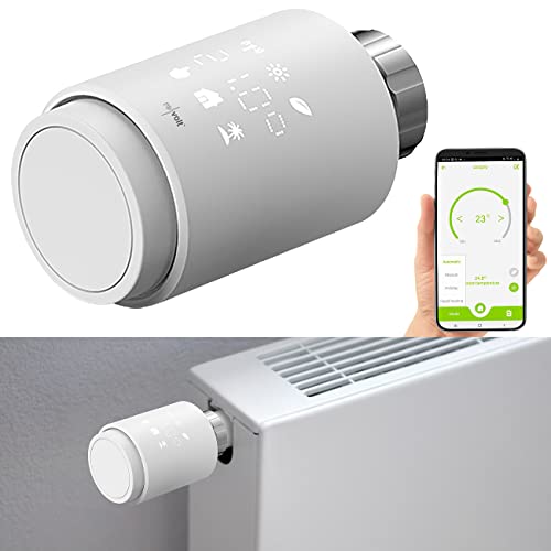 revolt Heizkörperthermostate: Programmierbares Heizkörper-Thermostat mit Bluetooth, App, LED-Display (Thermostat Heizung Digital, Heizkörperthermostat Bluetooth, Programmierbare) von revolt