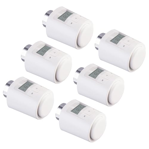 revolt Heizung Thermostat: 6er-Set Programmierbares Universal-Heizkörper-Thermostat, Display (Ventil, Heizkörper Adapter, programmierbar) von revolt