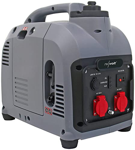 revolt Inverter Notstrom: Tragbarer Benzin-Inverter-Generator, 2.000 W, 2x 230 V, 2x USB, 4 l (NotstromInverter, Notstrom Benzin, notstromGerat Gerat) von revolt