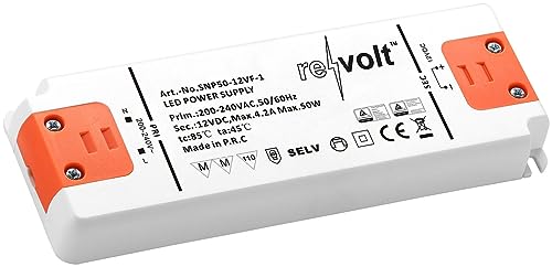 revolt Trafo: LED-Transformator für 230 V (AC) zu 12 V (DC), unterstützt bis 75 Watt (Netzadapter 220v auf 12V, Ledtrafo, Lichtschlauch) von revolt