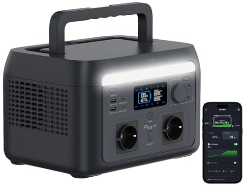 revolt Notstrom-Akku 230V: Tragbare Powerstation & Solargenerator 512 Wh, USV, App, 600 W (Akku-Pack, Notstrom 230V) von revolt