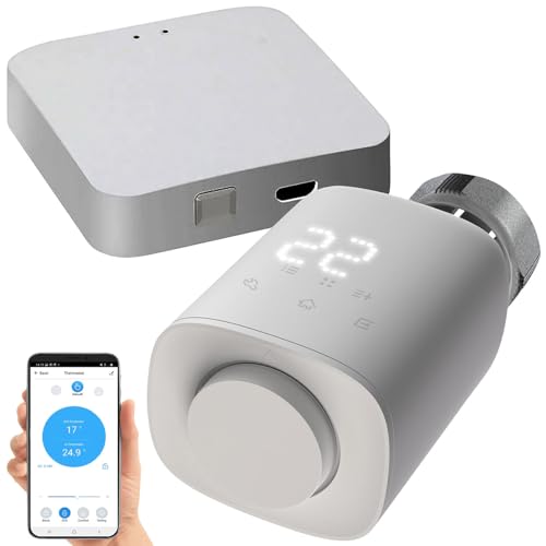 revolt Heizungsventil: Programmierbares Heizkörper-Thermostat mit WLAN-Gateway und App (Thermostat Heizung, Heizkörper-Thermostat Sets, Handy) revolt Heizungsventil: Programmierbares Heizkörper-Thermostat mit WLAN-Gateway und App (Thermostat Heizung, Heizkörper-Thermostat Sets, Handy) von revolt