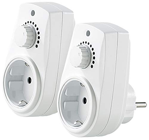 revolt Steckdosendimmer: 2er-Set Dimmer-Steckdosen für dimmbare Tisch- und Stehlampen (230 V) (Dimmschalter-Steckdosen, regulierbare Steckdosen-Dimmer, Schalter) von revolt