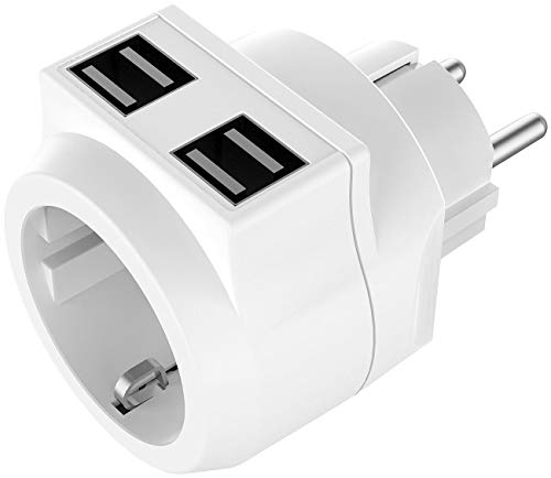 revolt USB Steckdosenadapter: 2in1-Steckdose mit 4-fach-USB-Netzteil (3,6 A / 18 Watt), bis 3.680 W (Steckdose mit USB Anschluss, Kindersicherung-Steckdosen, Steckdosenleiste) von revolt