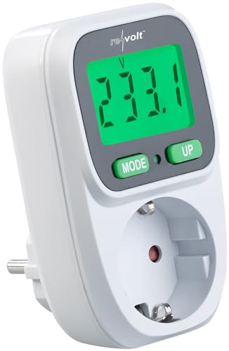 revolt Wattmeter: Digitaler Energiekostenmesser, beleuchtetes LCD-Display, bis 3.680 W (Stromzähler Messgerät, Digitaler Stromzähler Steckdose, Messer) von revolt