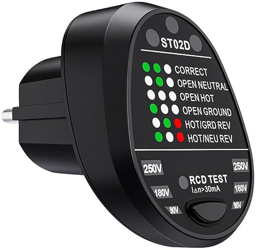 revolt Tester: Steckdosentester mit Status-LEDs, bis 230 Volt (Schutzkontaktsteckdosen-Tester, für Steckdose, Steckdosenleiste) von revolt