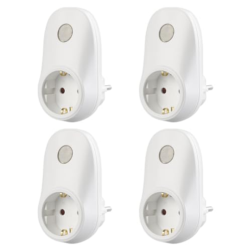 revolt Übergangsstecker: 4er-Set Steckdosen-Adapter mit Lichtsensor, 230V, 690 W Schaltleistung (Helligkeitssensor Steckdose, Zwischenstecker Steckdosenschalter, Schalter) von revolt
