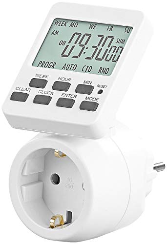 revolt Zeitschaltuhr Steckdose: Digitale Zeitschaltuhr mit 180° rotierbarem LCD-Display, 3.500 Watt (Steckdose mit Timer, Programmierbare, einstellen) von revolt