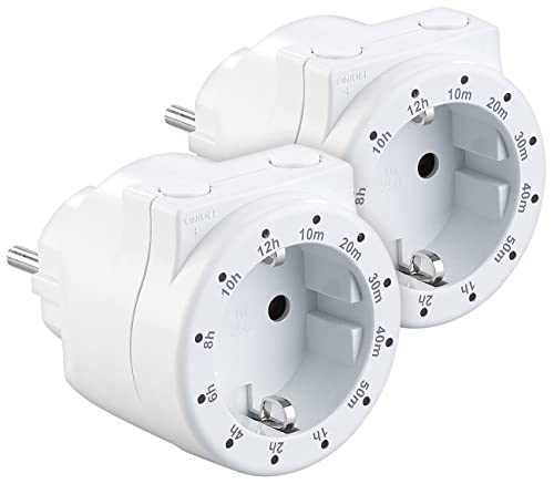 revolt Zeitschaltuhr: 2er-Set Steckdosen mit Countdown-Timer, Status-LED, 3.500 Watt (Zeitschaltuhr Timer-Steckdosen, Countdown Timer, Steckdose Schalter) von revolt