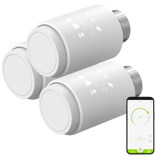 revolt Thermostate: 3er-Set ZigBee-Heizkörperthermostate, weltweite App-Steuerung, Display (ZigBee Thermostat Heizung, Thermostat-Heizkörperventil, Homematic IP) von revolt