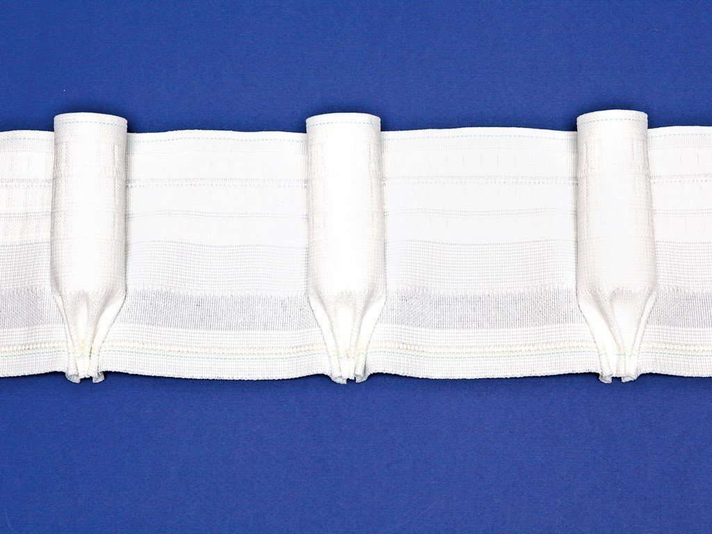 Gardine Pokalfaltenband, Gardinenband, Dekoschals / Farbe: weiß / Breite: 138 mm - L109, rewagi, Verkaufseinheit: 5 Meter von rewagi