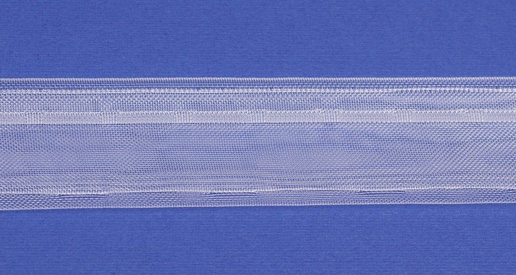Raffrollo Raffrolloband mit Zugschnur Taschen, Gardinenbänder / Farbe: transparent / Breite: 44 mm - L051, rewagi, Verkaufseinheit: 2 Meter von rewagi