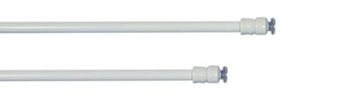 rewagi Hochwertige Klemmstangen, Teleskopstangen, Gardinenstangen, Scheibengardinenstangen, Vitragenstangen - Länge: 40 – 60 cm, 60-90cm – Farbe: weiß, silber - 1 Stück (weiß, 40-60cm) von rewagi