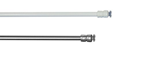 rewagi - Klemmstangen, Vitragenstangen - Länge: 25 – 35 cm, 35-55 cm, 55-90 cm, 80-100 cm – Farbe: weiß, edelstahl - matt - 1 Stück (55-90 cm, edelstahl - matt) von rewagi