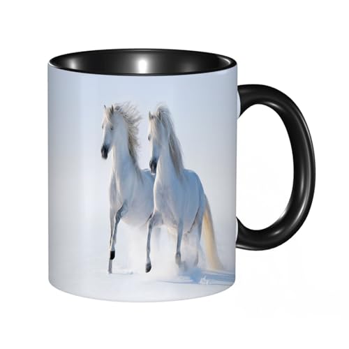 reyawdf Original Tasse mit lustigem Design,Zwei galoppierende schneeweiße Pferde.,330ml, für Kaffee- und Teeliebhaber, als Geschenk für Weihnachten, Geburtstag und mehr reyawdf Original Tasse mit lustigem Design,Zwei galoppierende schneeweiße Pferde.,330ml, für Kaffee- und Teeliebhaber, als Geschenk für Weihnachten, Geburtstag und mehr von reyawdf