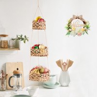 3-stöckiger Rattan Obstkorb - Küche Herz Obst Gemüse Aufbewahrung, Handgemachte Bauernhaus Bad Dekor Home Blumen Übertopf Körbe von rfcsjfsda