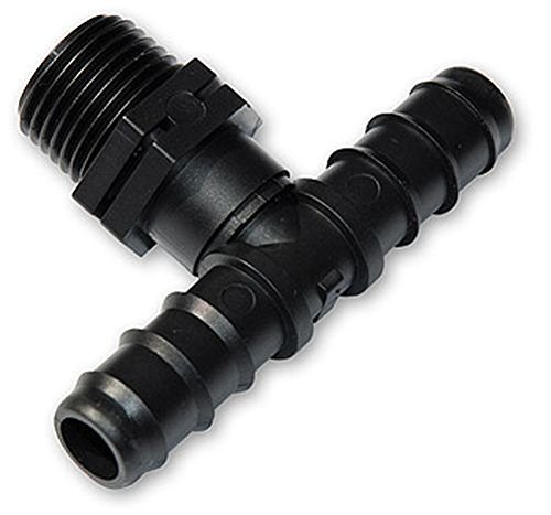 3x T-Verteiler für Tropfschlauch Perlschlauch T-Verbinder Steckverbinder Verbinder zur Auswahl (16mm x 16mm x 1/2 Aussengewinde) von rg-vertrieb von rg-vertrieb