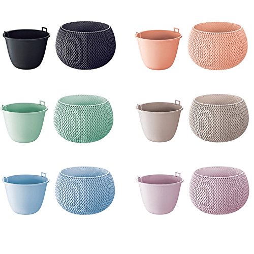 Blumentopf Pflanzentopf Balkontopf Strickmuster mit Einsatz wählbar von rg-vertrieb (370 Weiß) von rg-vertrieb