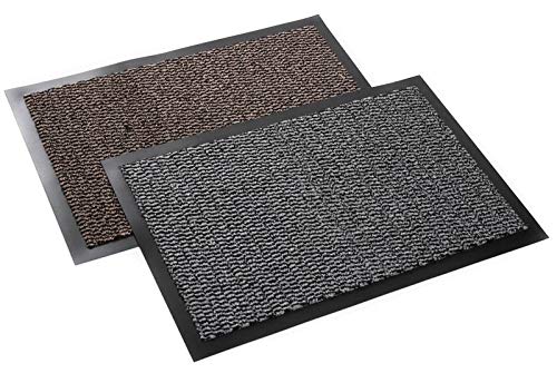 Fußmatte Schmutzfangmatte Türmatte Schmutzmatte Sauberlaufmatte Fußabstreifer (60 x 80 cm, grau) von rg-vertrieb