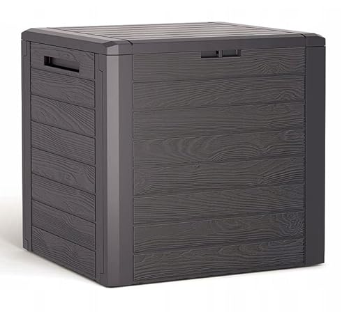 rg-vertrieb Gartenbox Auflagenbox 140L Truhe Box Gartentruhe Holz-Optik Woode Kissenbox Gartenkasten (Umbra) von rg-vertrieb