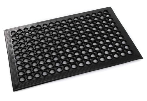 rg-vertrieb Gummimatte Ringgummimatte Wabenmatten Schmutzfangmatte Türmatte Fußmatte mit Auffahrt Rand (40x60cm) von rg-vertrieb
