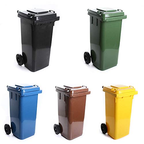 Mülltonne Müllbehälter 120L mit Deckel 2 Rad Behälter Abfalltonne 5 Farben (Graphit) von rg-vertrieb