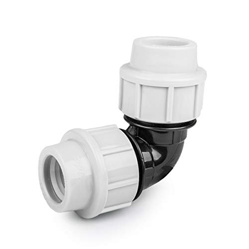 PE Rohr Verschraubung Fittings Winkel 90° für Verlegerohr Rohrwinkel (25mm) von rg-vertrieb