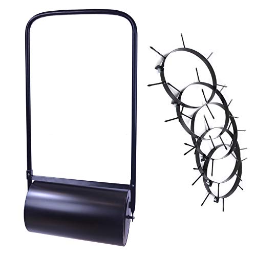 Rasenwalze Handwalze 50cm oder 80cm Gartenwalze Ø28cm Bodenwalze mit Aerator Rasenroller Walze (50cm) von rg-vertrieb